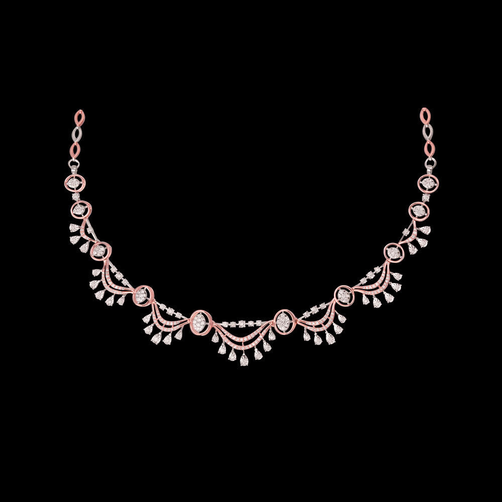 14K Rose Gold Diamond Necklace - 2.36ct VVS-VS-HI