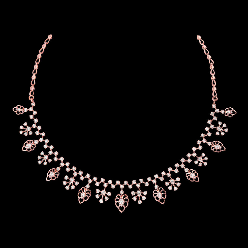 14K Rose Gold Diamond Necklace - 2.28ct VVS-VS-GH