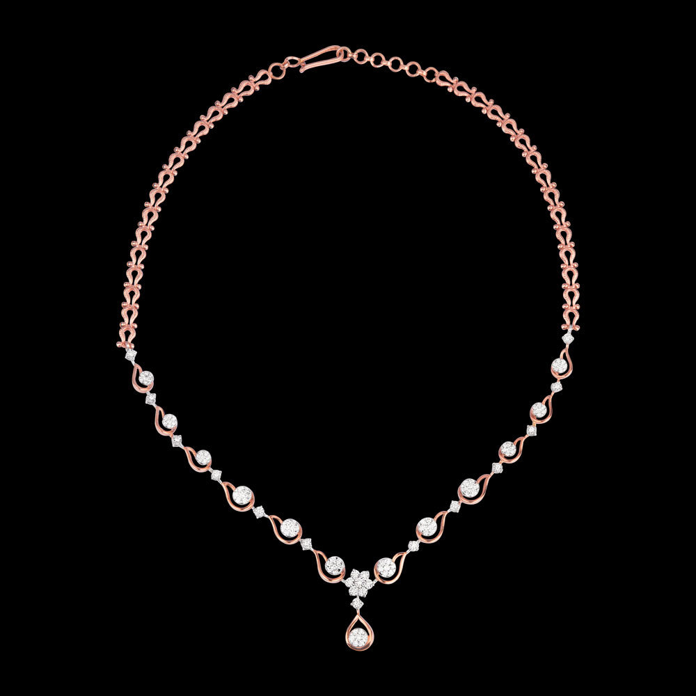 14K Rose Gold Diamond Necklace - 1.8ct VVS-VS-GH