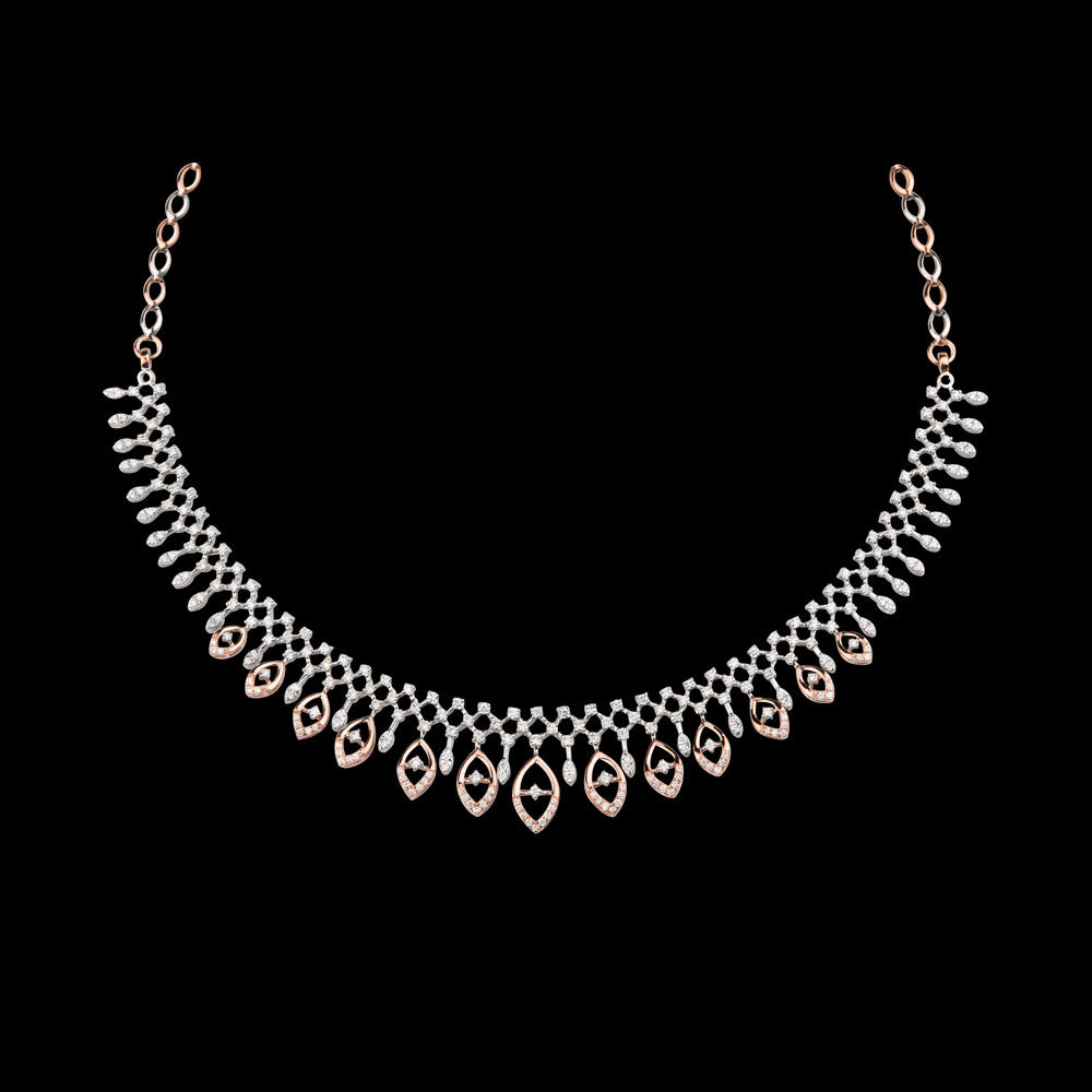 14K Rose Gold Diamond Necklace - 3.06ct VS-SI-FG