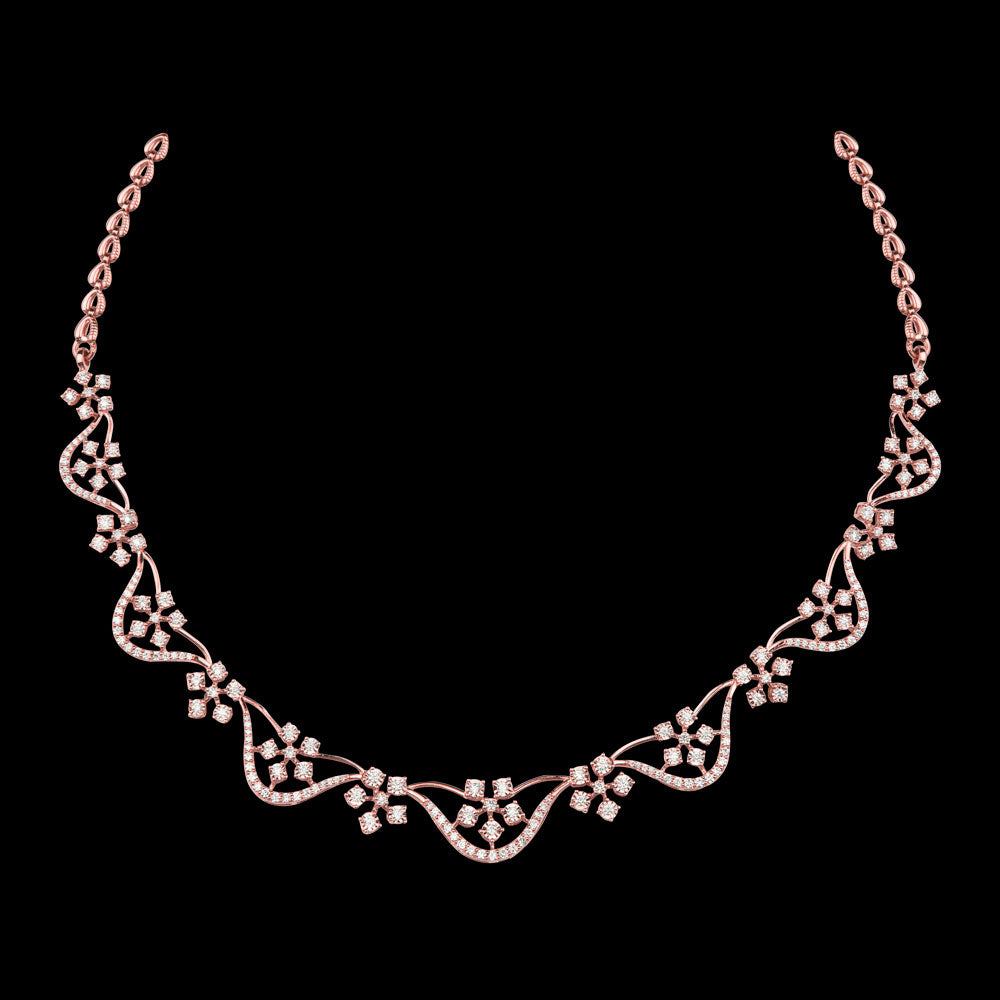 14K Rose Gold Diamond Necklace - 2.23ct VVS-VS-GH