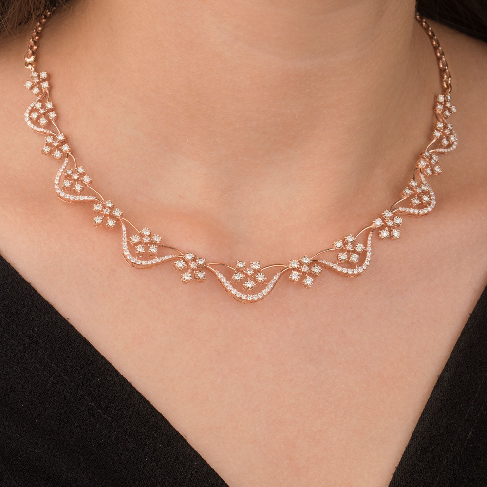 14K Rose Gold Diamond Necklace - 2.23ct VVS-VS-GH