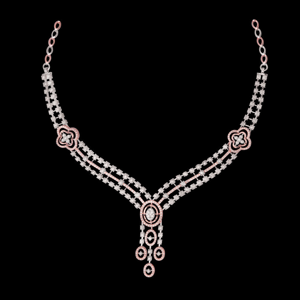 14K Rose Gold Diamond Necklace - 2.66ct VVS-VS-HI