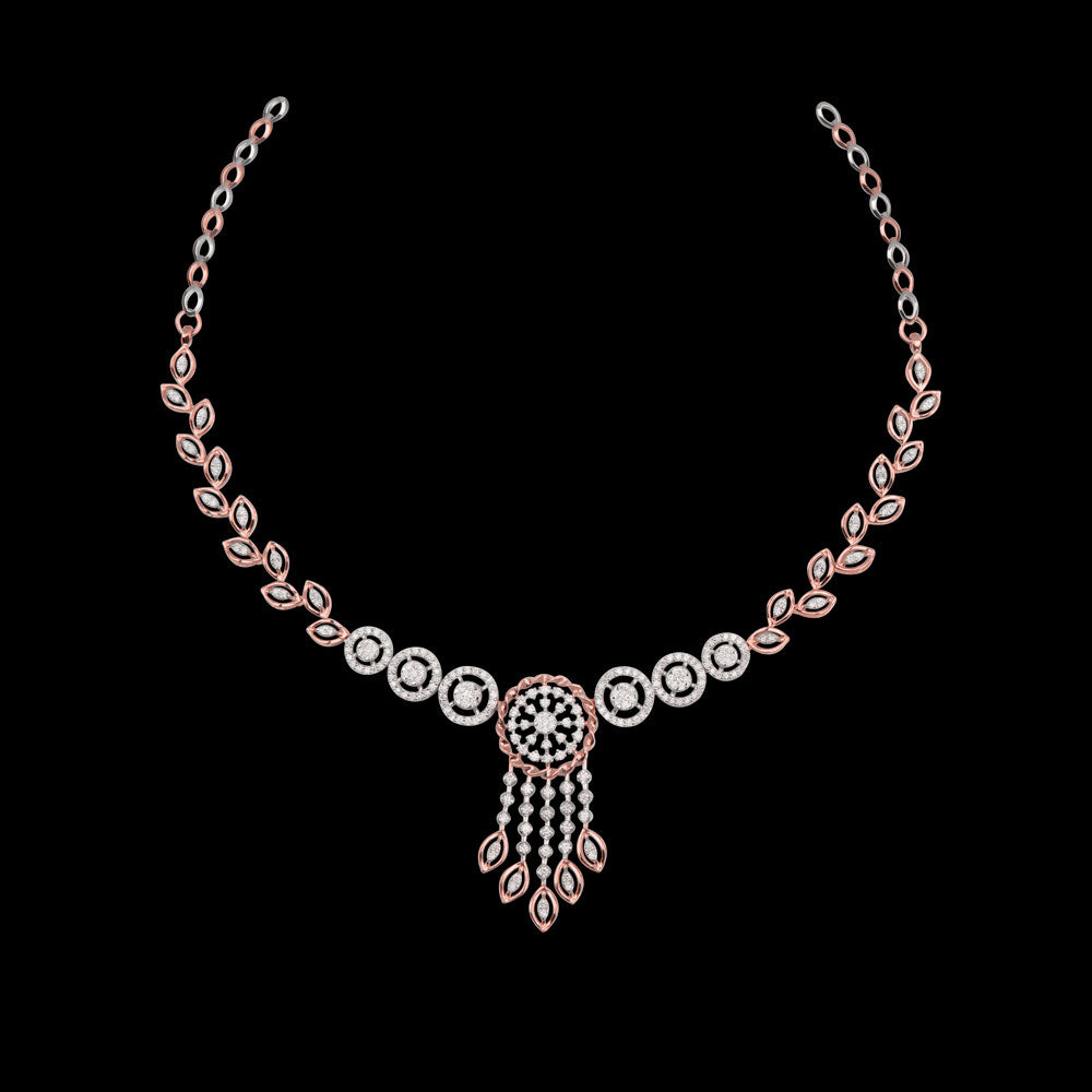14K Rose Gold Diamond Necklace - 2.64ct VS-SI-FG