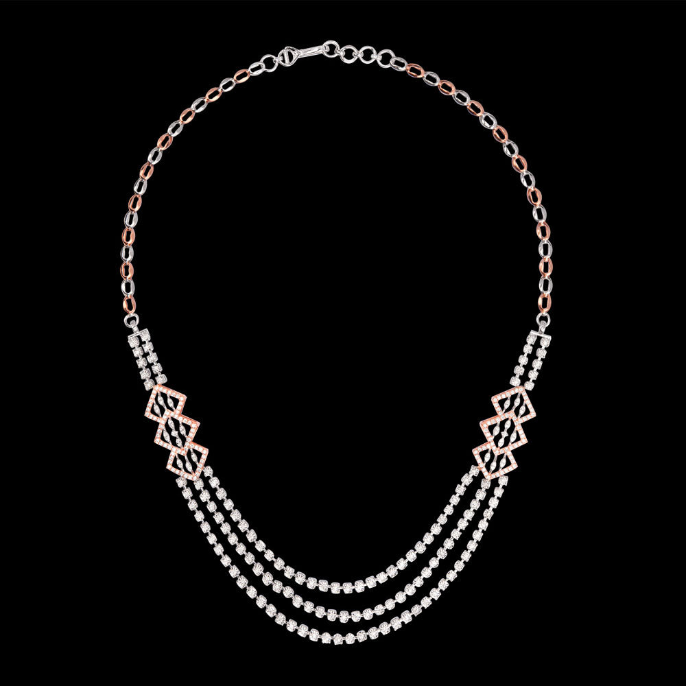 14K Rose Gold Diamond Necklace - 2.82ct SI-IJ