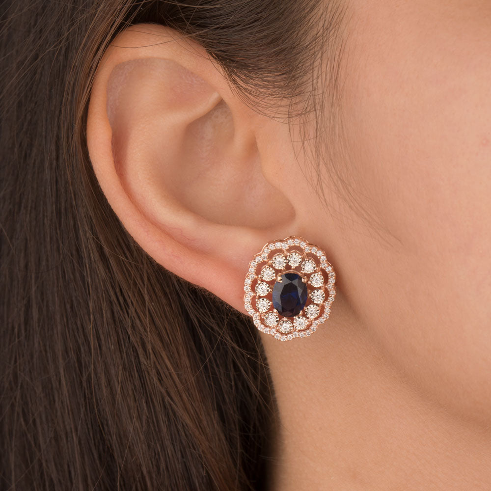 14K Rose Gold Diamond Jewellery - 0.71ct VVS-VS-GH with Colour Stones