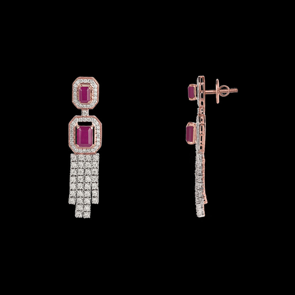 14K Rose Gold Diamond Jewellery - 2.12ct VS-SI-FG with Colour Stones