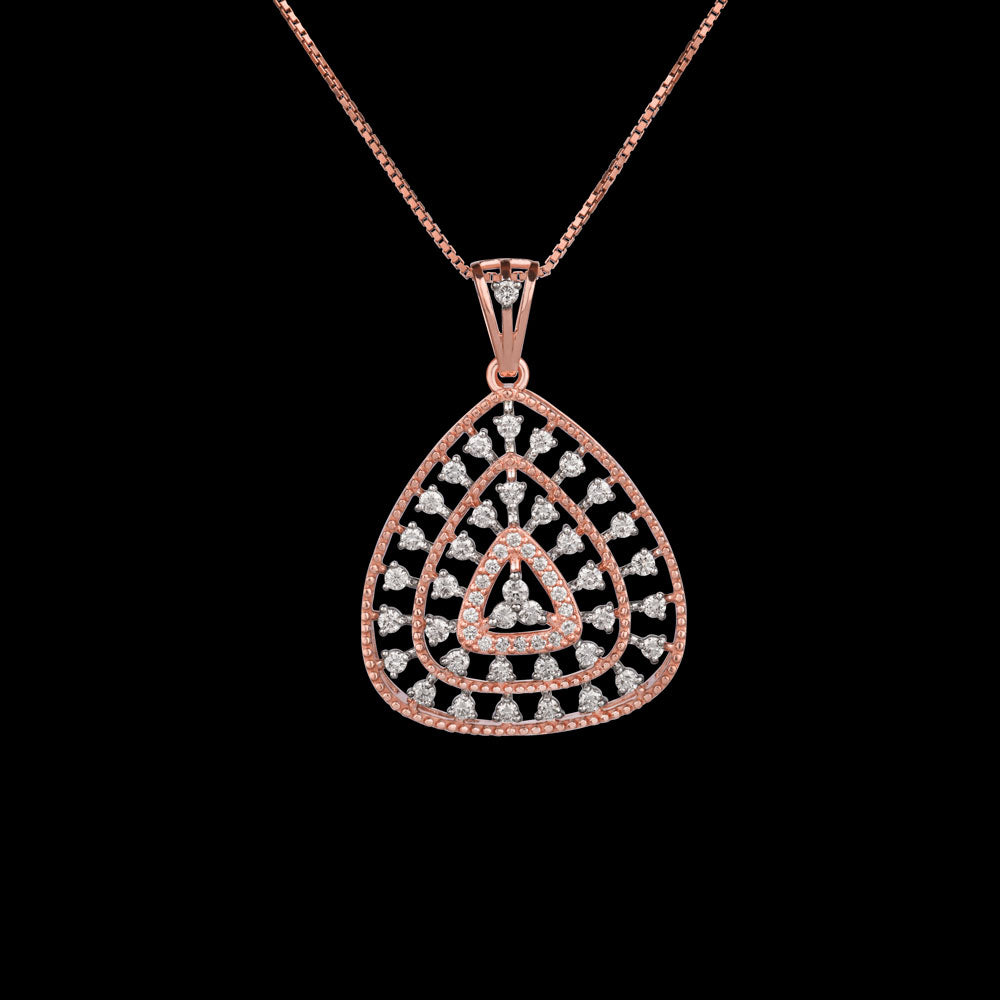 14K Rose Gold Diamond Pendant - 1.03ct VVS-VS-HI