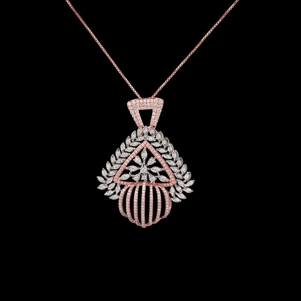 14K Rose Gold Diamond Pendant - 1.5ct VVS-VS-GH