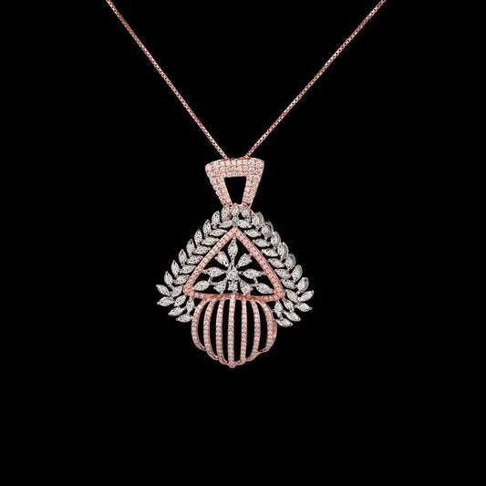 14K Rose Gold Diamond Pendant - 1.5ct VVS-VS-GH