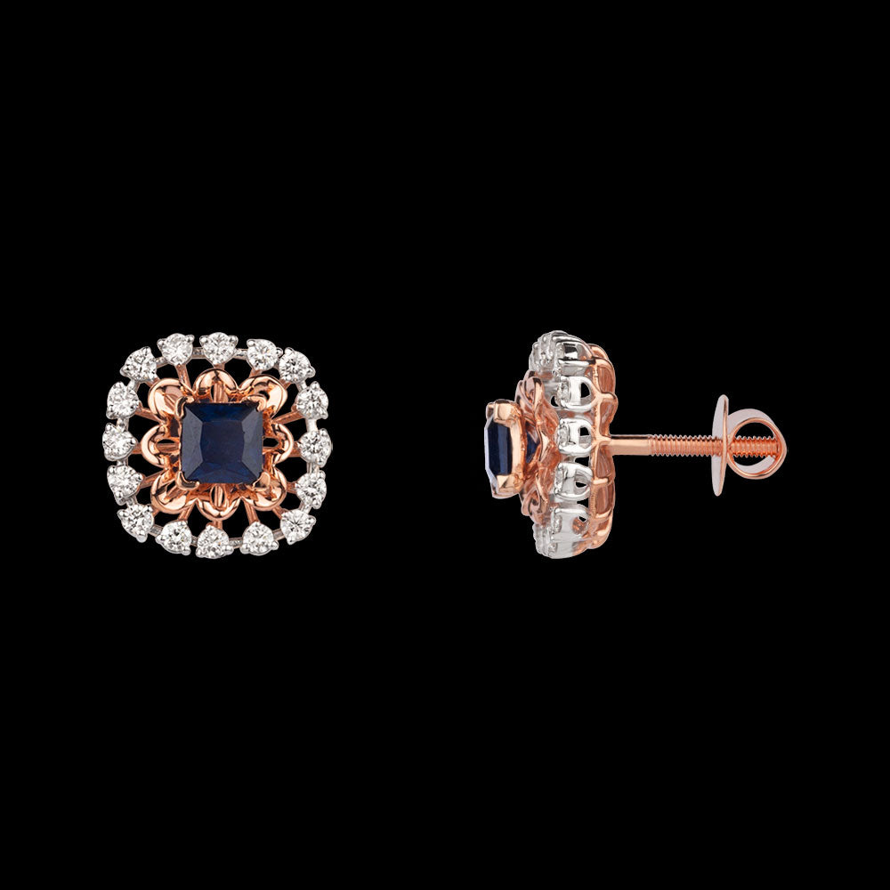 18K Rose Gold Diamond Pendant - 0.73ct VVS-VS-GH with Colour Stones