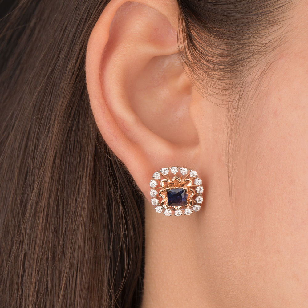 18K Rose Gold Diamond Pendant - 0.73ct VVS-VS-GH with Colour Stones
