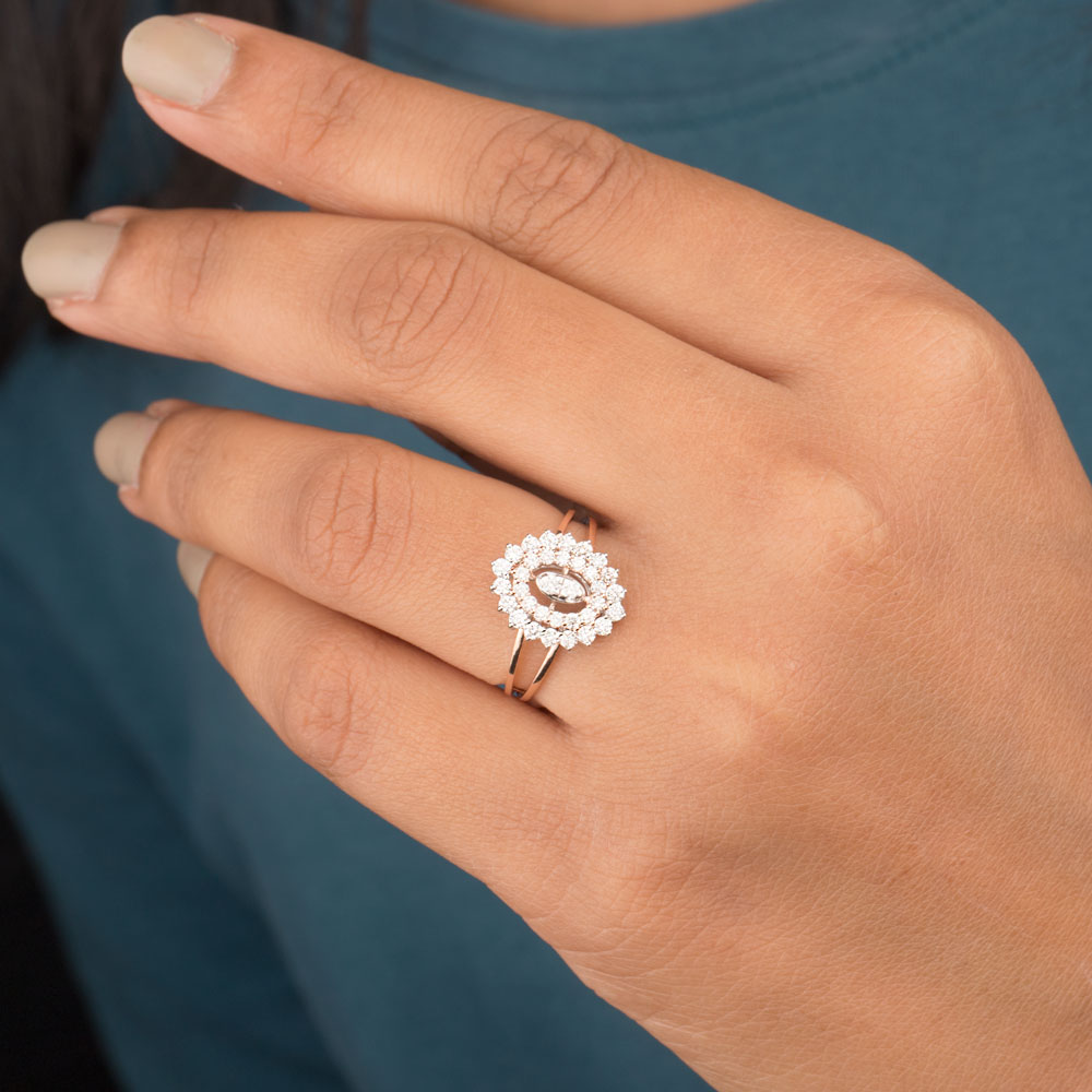 14K Rose Gold Diamond Ring - 0.51ct VVS-VS-GH