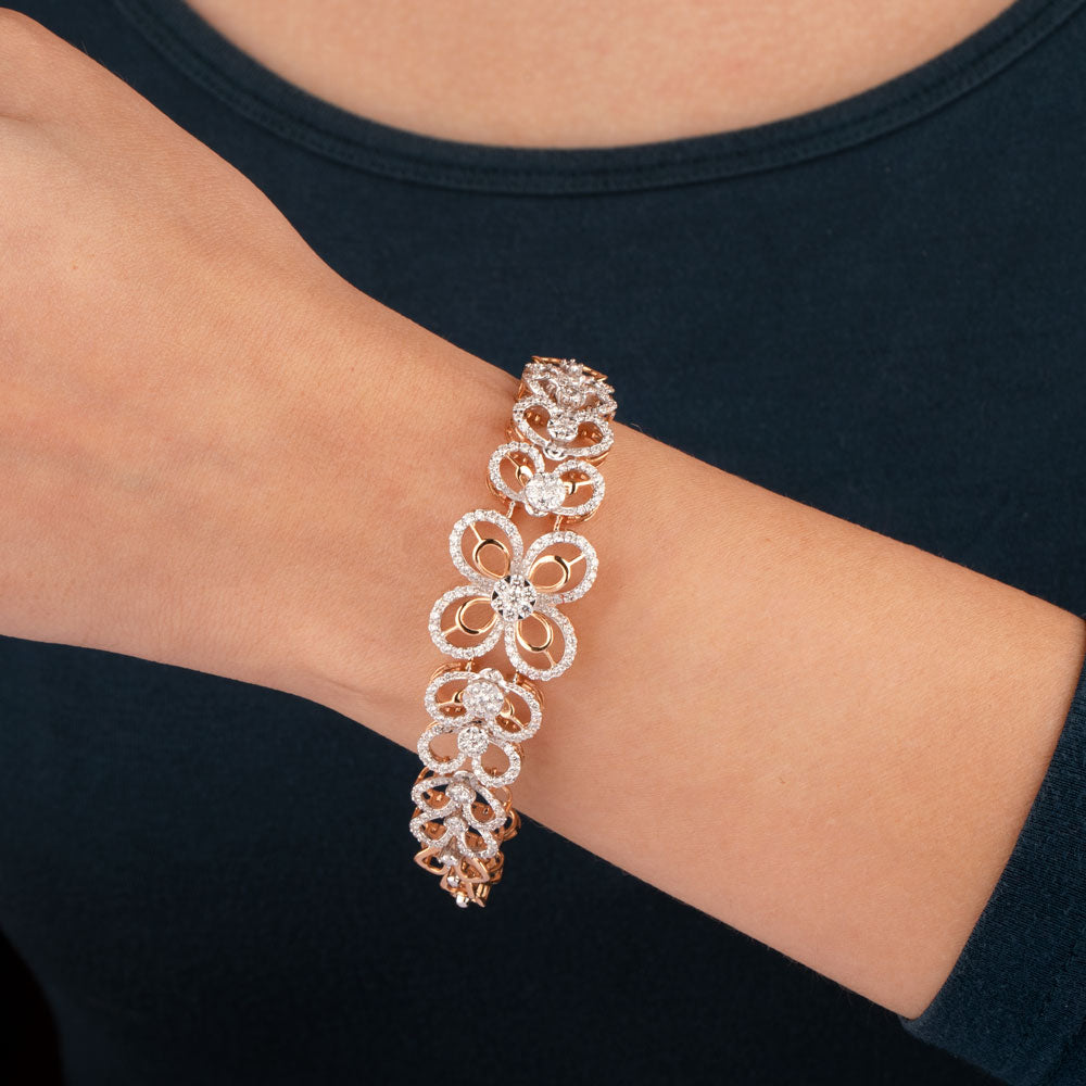 18K Rose Gold Diamond Bracelet - 2.65ct VVS-VS-GH