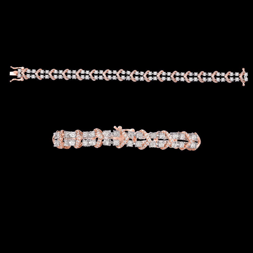14K Rose Gold Diamond Bracelet - 1.78ct VVS-VS-GH