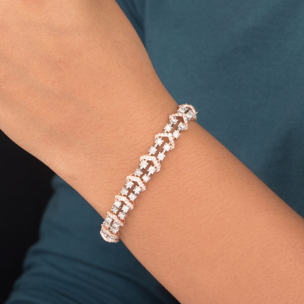 14K Rose Gold Diamond Bracelet - 1.78ct VVS-VS-GH