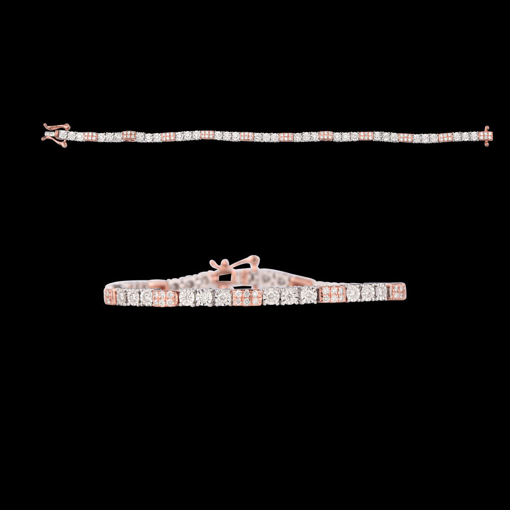 14K Rose Gold Diamond Bracelet - 1.21ct VVS-VS-GH