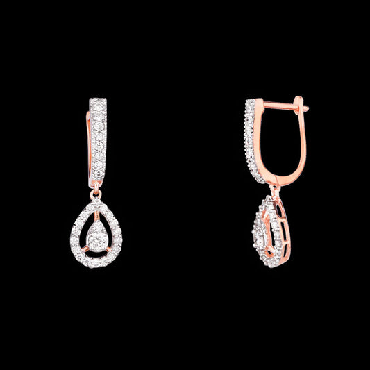 14K Rose Gold Diamond Earrings - 0.65ct VS-SI-HI