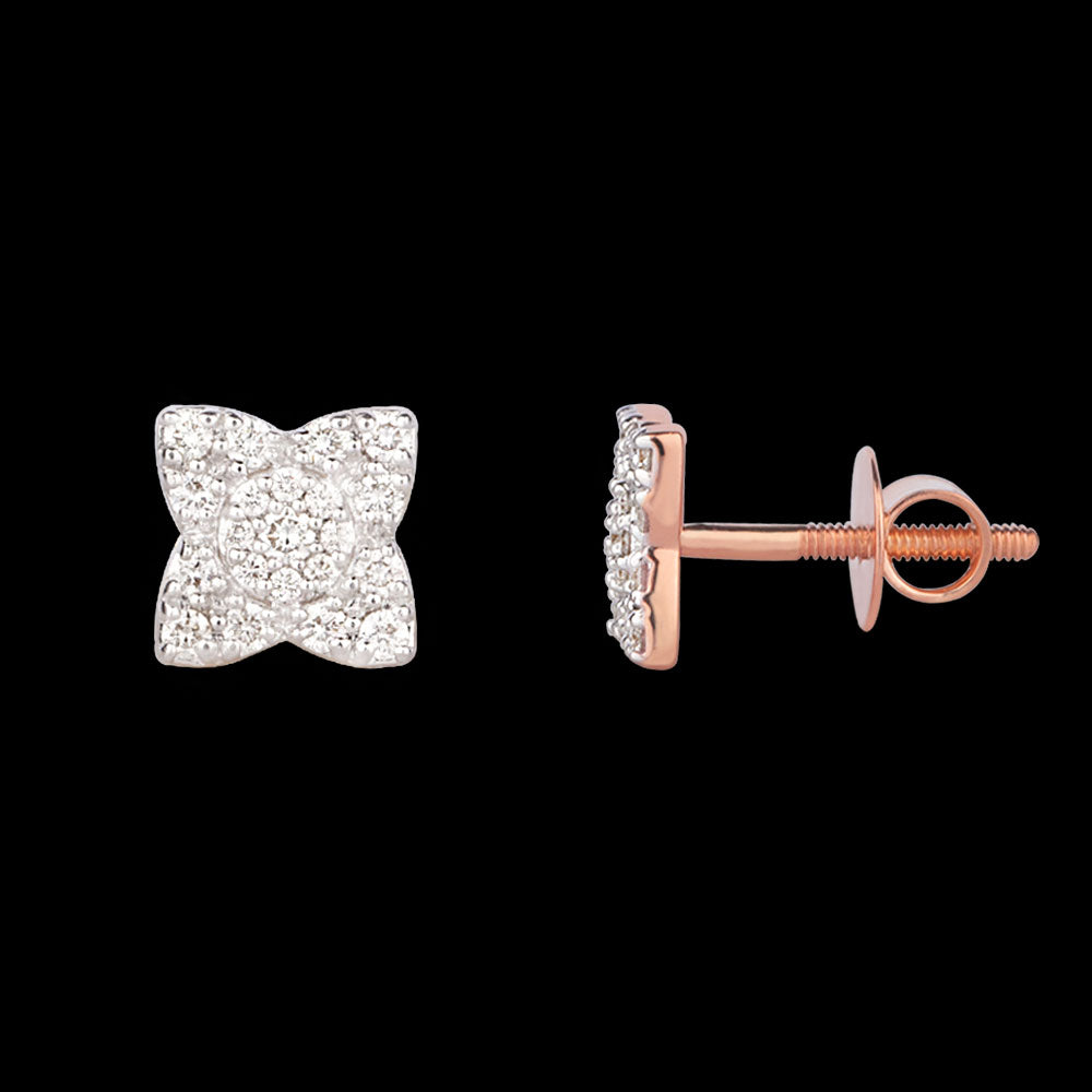 18K Yellow Gold Diamond Earrings - 0.36ct VVS-EF