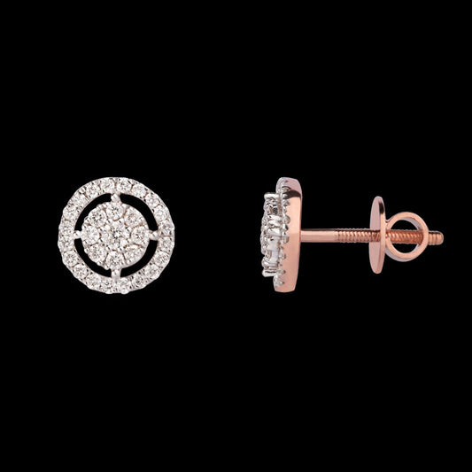 14K Rose Gold Diamond Earrings - 0.3ct VVS-VS-HI