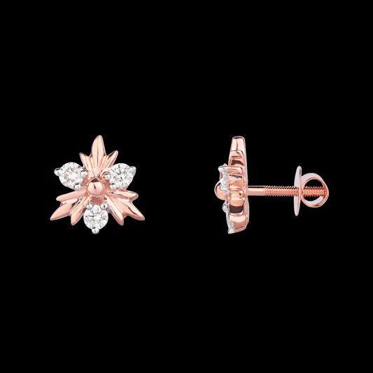 14K Rose Gold Diamond Earrings - 0.21ct VVS-VS-GH
