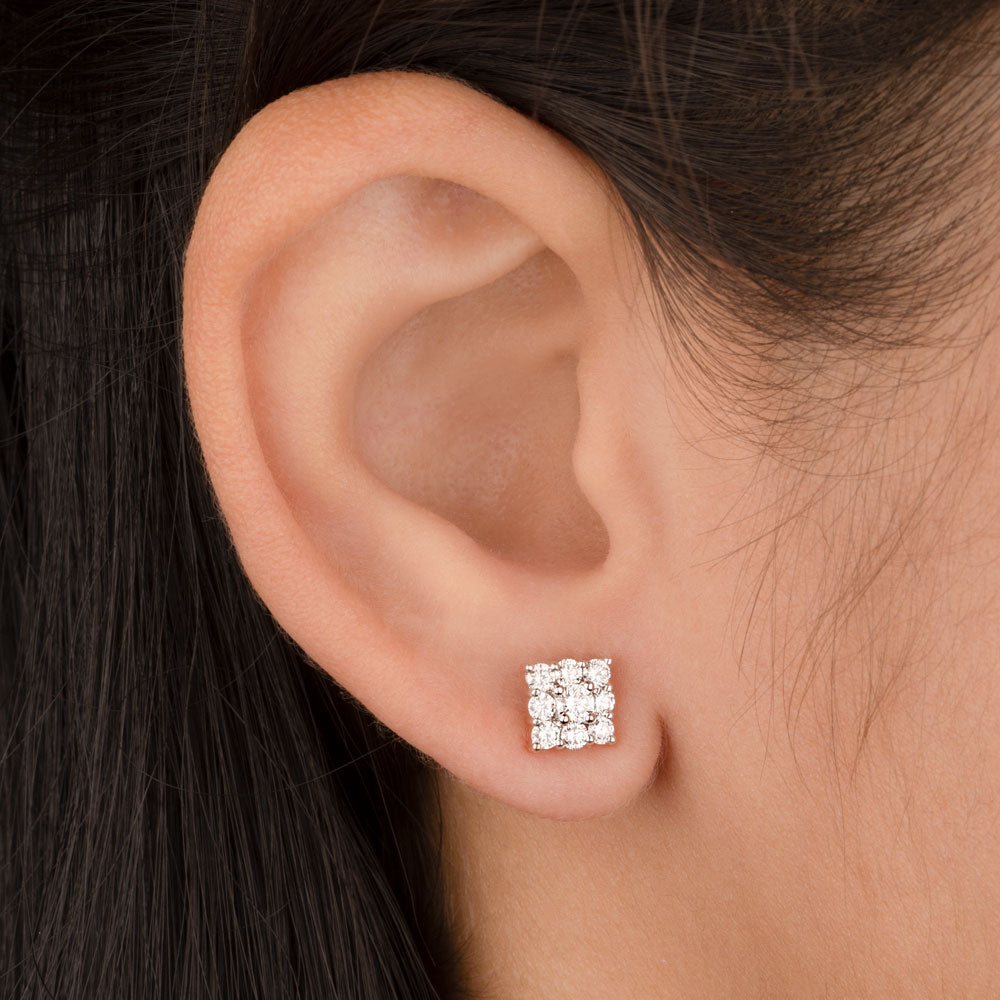 14K Rose Gold Diamond Earrings - 0.64ct VVS-VS-HI