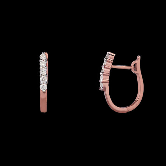 14K Rose Gold Diamond Earrings - 0.29ct VVS-VS-GH