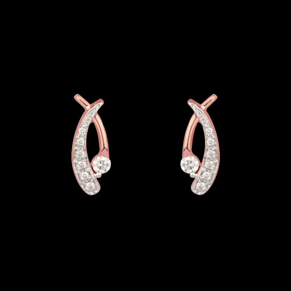 14K Rose Gold Diamond Earrings - 0.26ct VVS-VS-HI