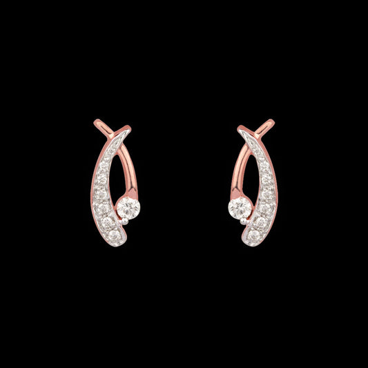 14K Rose Gold Diamond Earrings - 0.26ct VVS-VS-HI