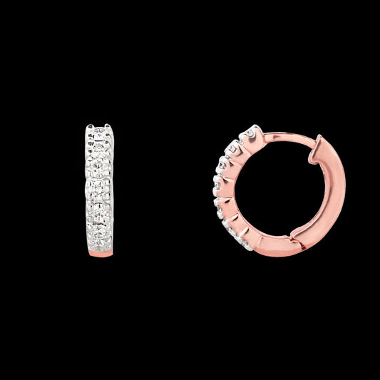 14K Rose Gold Diamond Earrings - 0.25ct VVS-VS-GH