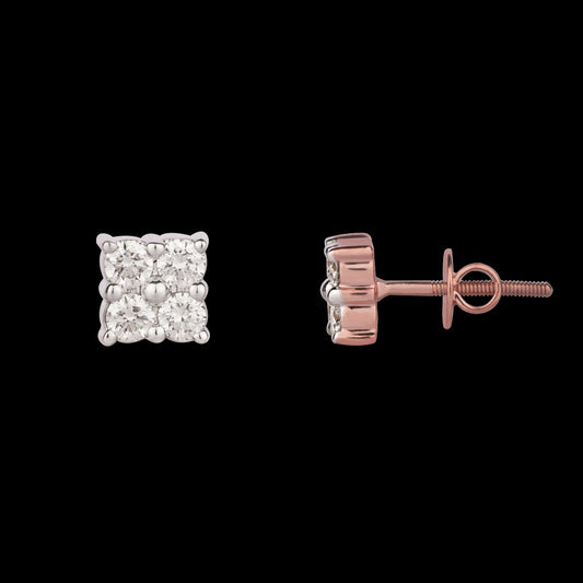 14K Rose Gold Diamond Earrings - 0.64ct VVS-VS-HI