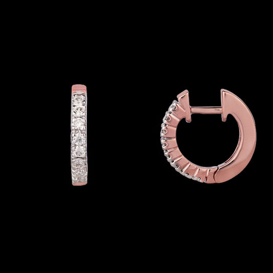 14K Rose Gold Diamond Earrings - 0.34ct VVS-VS-GH