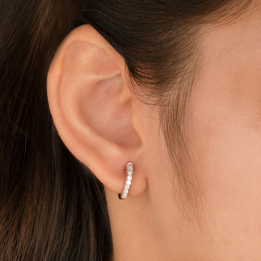 14K Rose Gold Diamond Earrings - 0.34ct VVS-VS-GH
