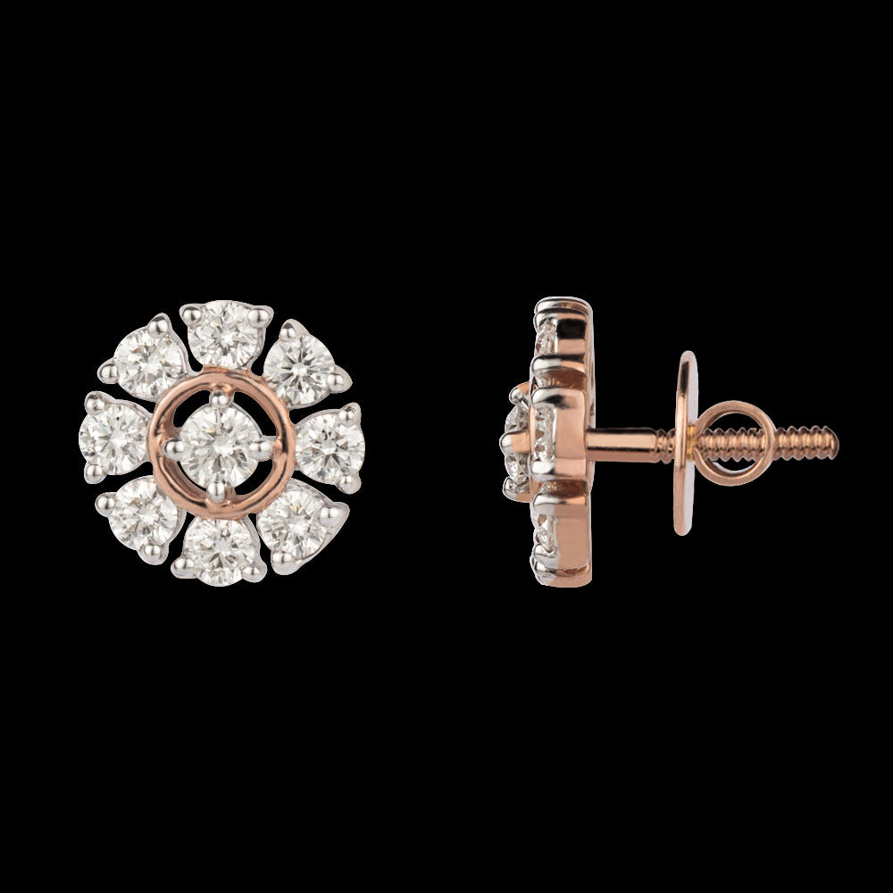 14K Rose Gold Diamond Earrings - 0.85ct VVS-VS-HI