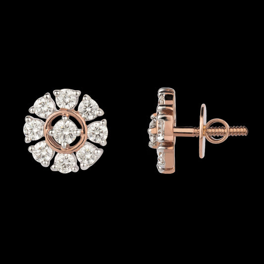 14K Rose Gold Diamond Earrings - 0.85ct VVS-VS-HI