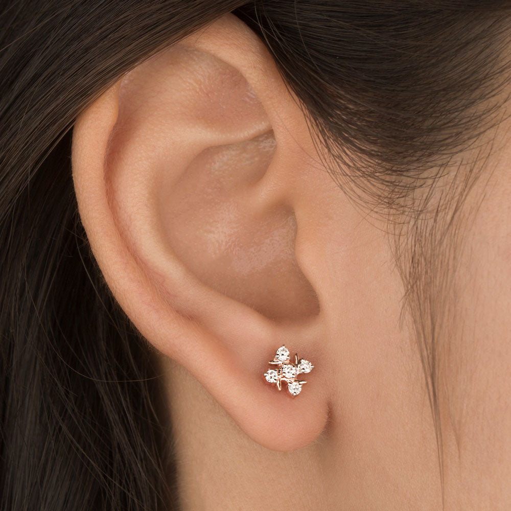 14K Rose Gold Diamond Earrings - 0.2ct VS-GH