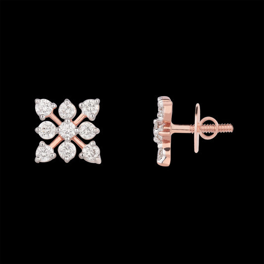 14K Rose Gold Diamond Earrings - 0.36ct VVS-VS-GH