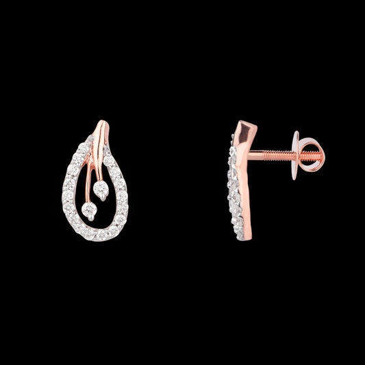 14K Rose Gold Diamond Earrings - 0.34ct VVS-VS-GH