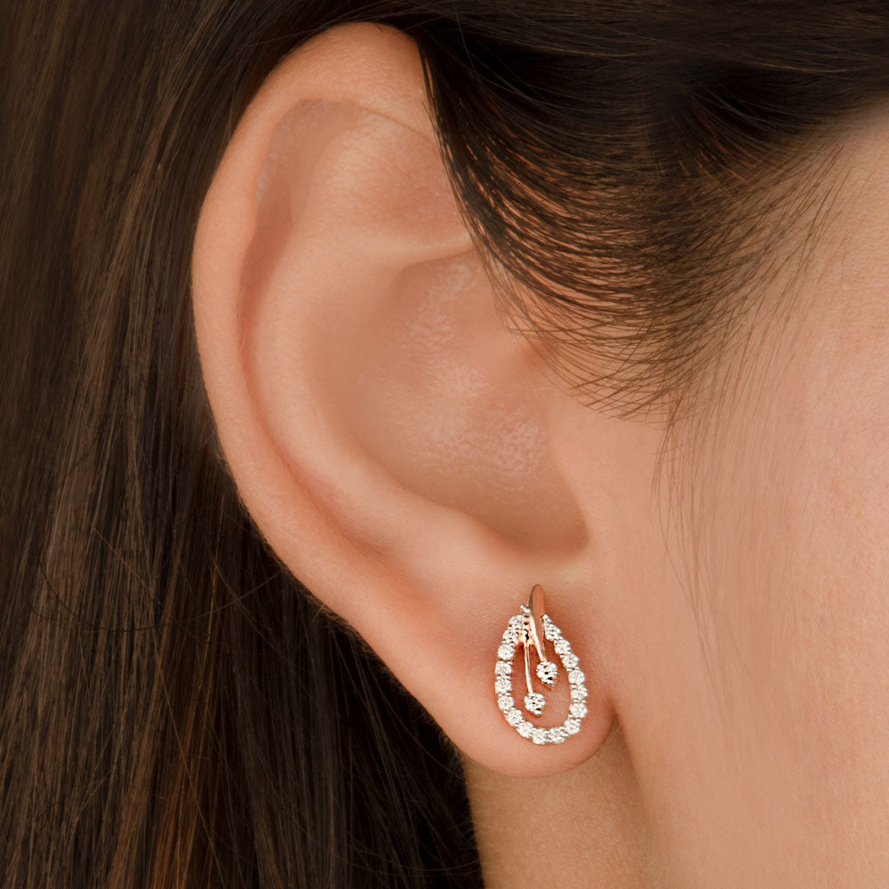 14K Rose Gold Diamond Earrings - 0.34ct VVS-VS-GH