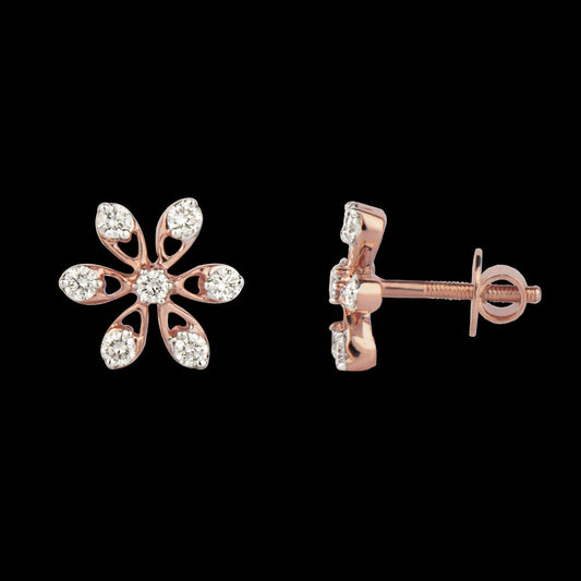 14K Rose Gold Diamond Earrings - 0.35ct VVS-VS-GH