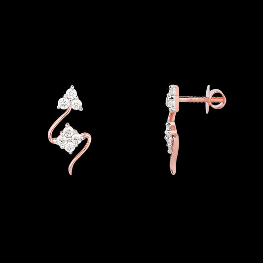 14K Rose Gold Diamond Earrings - 0.27ct VVS-VS-GH