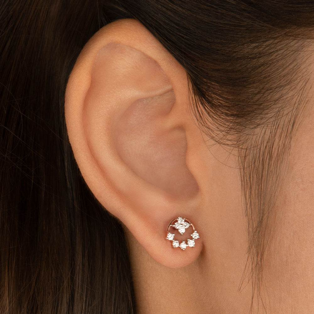 14K Rose Gold Diamond Earrings - 0.35ct VS-GH