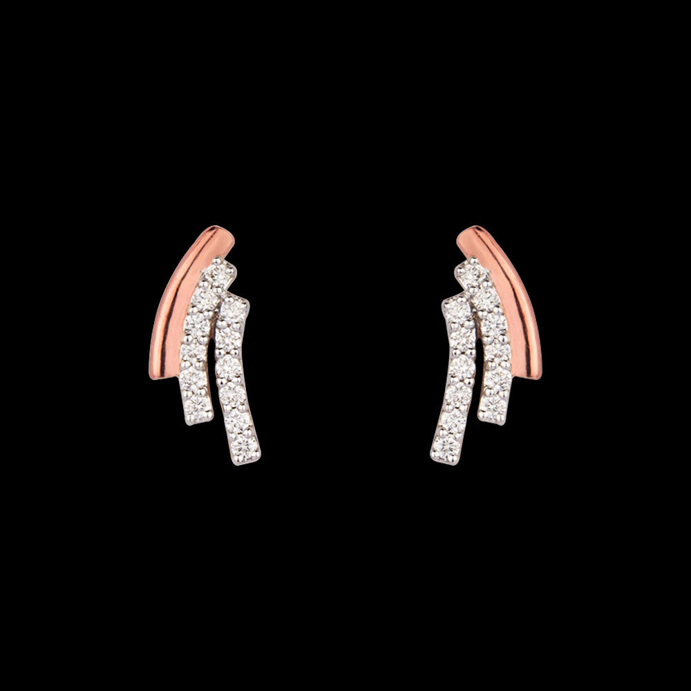 14K Rose Gold Diamond Earrings - 0.19ct VVS-VS-GH