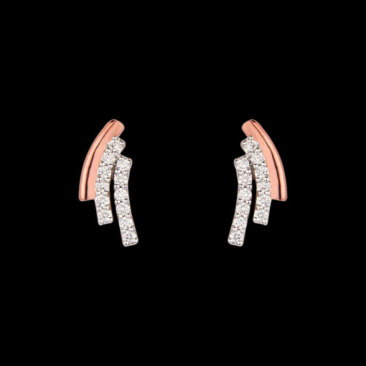 14K Rose Gold Diamond Earrings - 0.19ct VVS-VS-GH