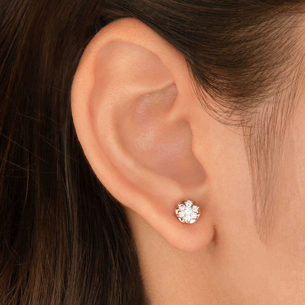 14K Rose Gold Diamond Earrings - 0.31ct VS-HI