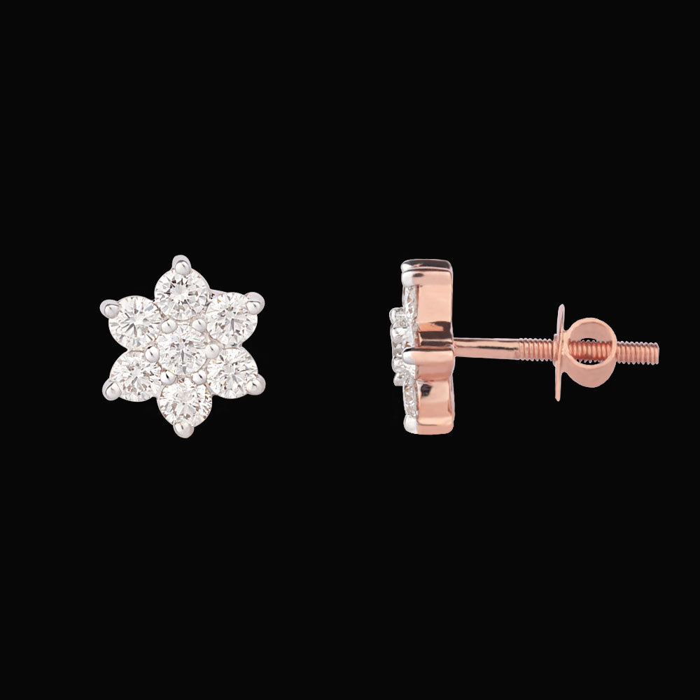 14K Rose Gold Diamond Earrings - 1.12ct VVS-VS-HI