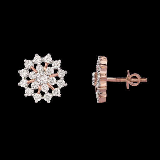 14K Rose Gold Diamond Earrings - 1.21ct VVS-VS-HI