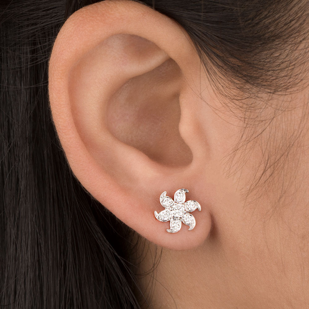 14K Rose Gold Diamond Earrings - 0.42ct VVS-VS-HI