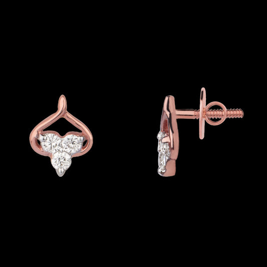 14K Rose Gold Diamond Earrings - 0.18ct VS-GH