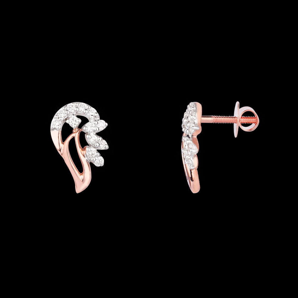 14K Rose Gold Diamond Earrings - 0.19ct VVS-VS-GH